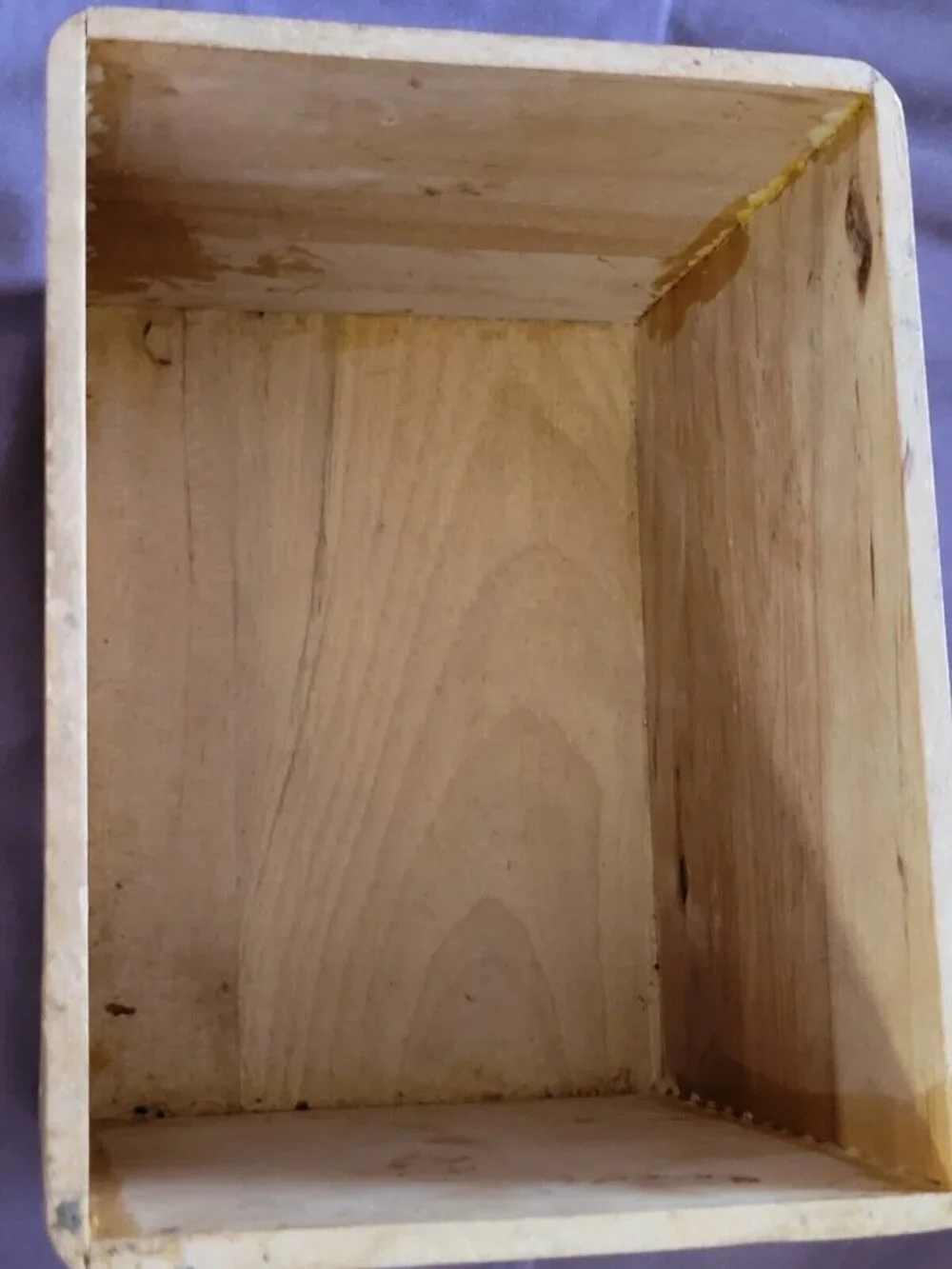 Plain Large Wooden Canister Dovetail Edge Box Sans Rooster Lid Japan Vtg 8x6x6in